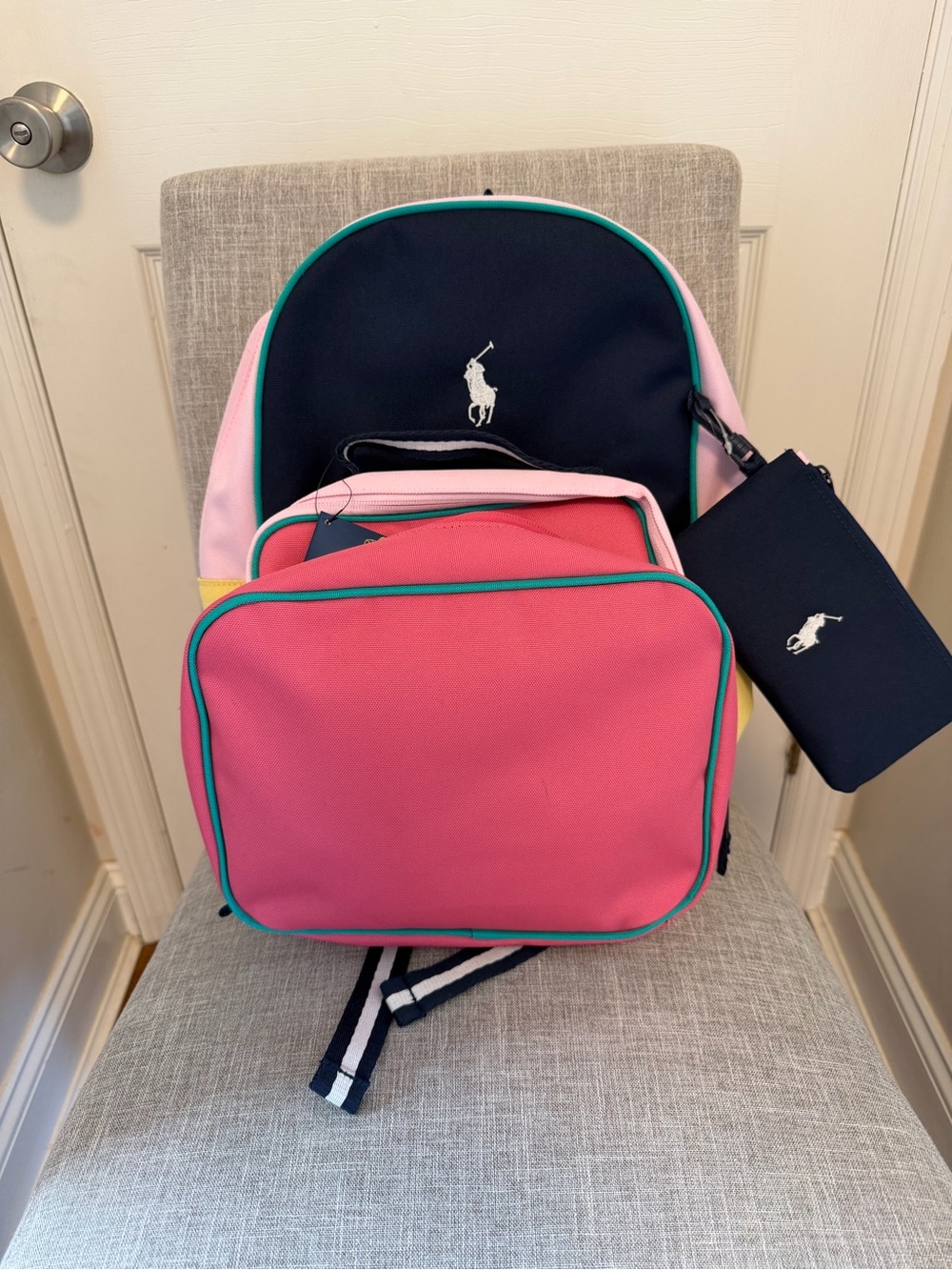 NWT Girls Ralph Lauren Backpack w/ Lunch box, and pencil case